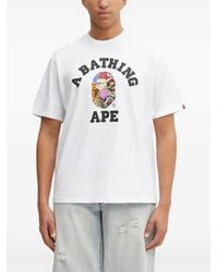 A Bathing Ape - Multi Logo College Graphic-Print T-Shirt - Lyst