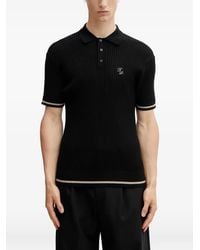 Filling Pieces - Ribbed-Knit Logo-Embroidered Polo Shirt - Lyst