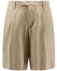 Lardini - Pleated Linen Shorts - Lyst