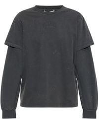 Ganni - Logo-Print Layered-Sleeve T-Shirt - Lyst
