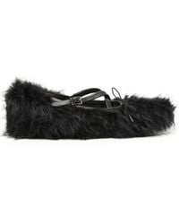 Simone Rocha - Faux-Fur Ballet Pumps - Lyst