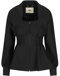 Fendi - Zip-Up Fitted Jacket - Lyst