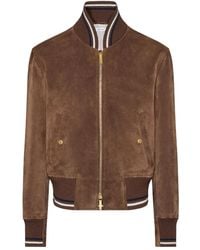Thom Browne - Suede Knit Rib Blouson Jacket - Lyst