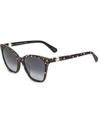 Kate Spade - Lunettes De Soleil À Monture Carrée Et Imprimé Cœur - Lyst
