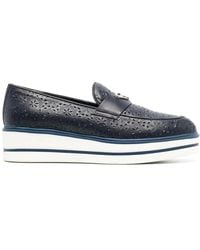 Baldinini - Logo-Plaque Leather Loafers - Lyst