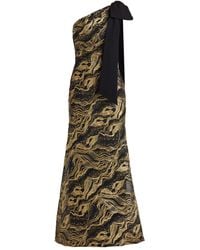 Tadashi Shoji - One-Shoulder Bow-Detail Maxi Dress - Lyst