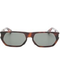 Saint Laurent - Tortoiseshell-Effect Rectangle-Frame Sunglasses - Lyst