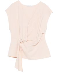 Patrizia Pepe - V-Neck Draped Blouse - Lyst