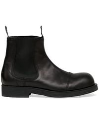 MM6 by Maison Margiela - Biker Leather Chelsea Boots - Lyst
