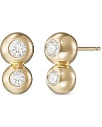 Melissa Kaye - 18K Large Audrey Double Diamond Earrings - Lyst
