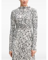 MARC AUREL - Snake-Print Long-Sleeve Top - Lyst