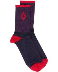 Marcelo Burlon Cross Lurex Short Socks - Purple