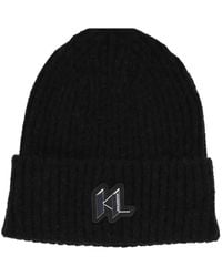 KARL LAGERFELD - Beanie Mit Logo-Patch - Lyst