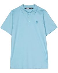 KARL LAGERFELD - Ikonik Embroidered Polo Shirt - Lyst