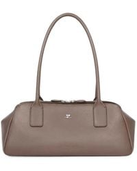 Courreges - Strip Logo-Plaque Leather Tote Bag - Lyst