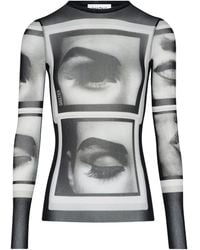 Jean Paul Gaultier - Re-Edition: Mesh Longsleeve Top Printed "Eyes And - Lyst