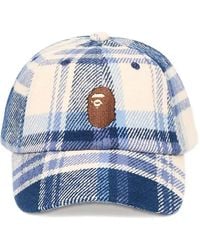 A Bathing Ape - Ape Head Check-Pattern Cap - Lyst