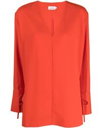 Calvin Klein - Blouse Met Gestrikte Cuffs - Lyst