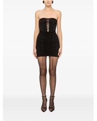 Nissa - Ruched Lace-Up Mini Dress - Lyst