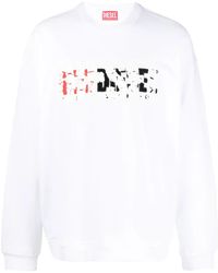 DIESEL - Logo-Print Cotton Sweatshirt - Lyst