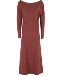 FEDERICA TOSI - Abito Midi Con Scollo A Barca - Lyst