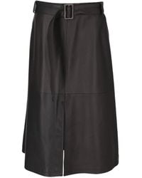Isaia - Belted Slit-Detail Skirt - Lyst