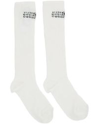 MM6 by Maison Margiela - Numeric Signature Ribbed-Knit Socks - Lyst
