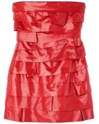 Versace - Schulterfreies Minikleid Im Layering-Look - Lyst