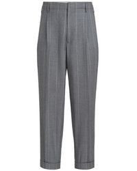 Brunello Cucinelli - Virgin Wool Chalk Stripe Trousers With Double Pleats - Lyst