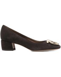 Ferragamo - 40Mm Gancini-Embellished Block-Heel Pumps - Lyst