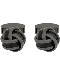 Tateossian - Carbon Fibre Knot Cufflinks In Black Carbon Fibre - Lyst