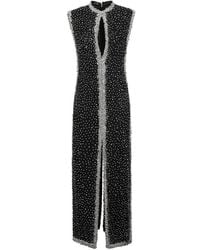 Costarellos - Robe Mi-Longue À Ornements De Cristaux Et Découpes Belina - Lyst