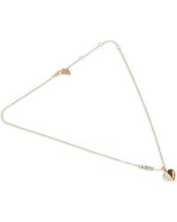 Guess - Crystal-Embellished Heart Necklace - Lyst