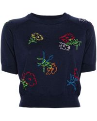 KENZO - Drawn Flowers-embroidered Jumper - Lyst