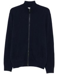 Canali - Zip-Up Ribbed-Knit Sweater - Lyst