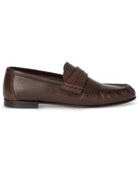 Brunello Cucinelli - Riding Calfskin Penny Loafers With Precious Detail - Lyst