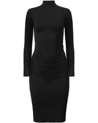 Mia Peculiar - Turtleneck Ruched-Detail Dress - Lyst