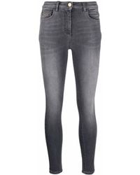 Elisabetta Franchi - Logo-Patch Denim Jeans - Lyst