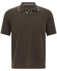 Kangra - Piped-Trim Polo-Collar T-Shirt - Lyst