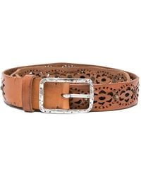 Reptile's House - Leather Cut-Out Belt - Lyst
