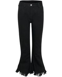 MSGM - Katoenen Flared Broek Met Franje - Lyst