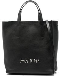 Marni - Shopper mit Logo-Stickerei - Lyst