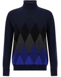 Ballantyne - Argyle-Pattern Turtleneck Sweater - Lyst