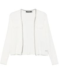 KARL LAGERFELD - Chain-Trim Ribbed Cardigan - Lyst
