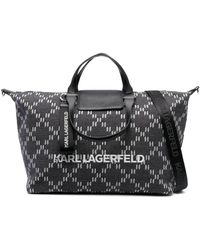 Karl Lagerfeld - Monogram-pattern 2.0 Weekender Bag - Lyst