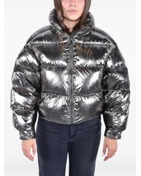Michael Kors - Metallic Nylon Ciré Puffer Jacket - Lyst