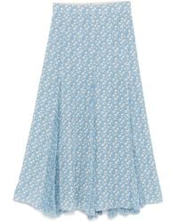 Ermanno Scervino - Silk Midi Skirt - Lyst
