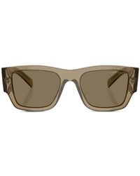 Prada - Logo-Plaque Rectangle-Frame Sunglasses - Lyst