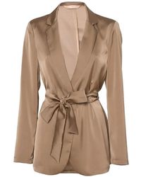 Pennyblack - Belted Satin-Finish Jacket - Lyst