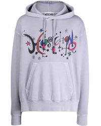 Moschino - Logo-Print Cotton Hoodie - Lyst